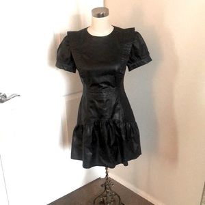 Zara Faux Leather Black Mini Dress.